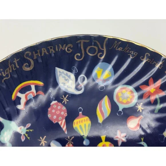 Anthropologie Art of Danielle Kroll Making Spirits Bright Dessert Plate Holiday - Picture 5 of 8